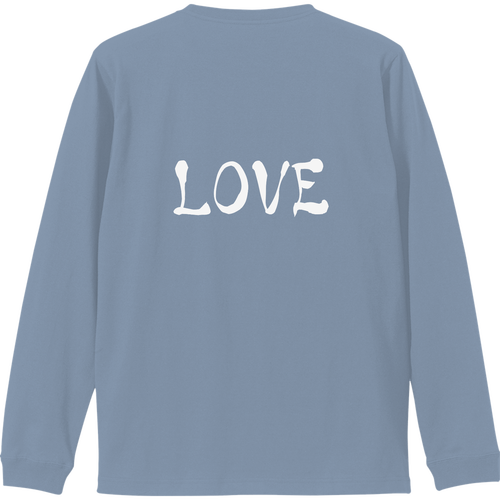 LOVEデザイン リブ付 ロングスリーブＴシャツ