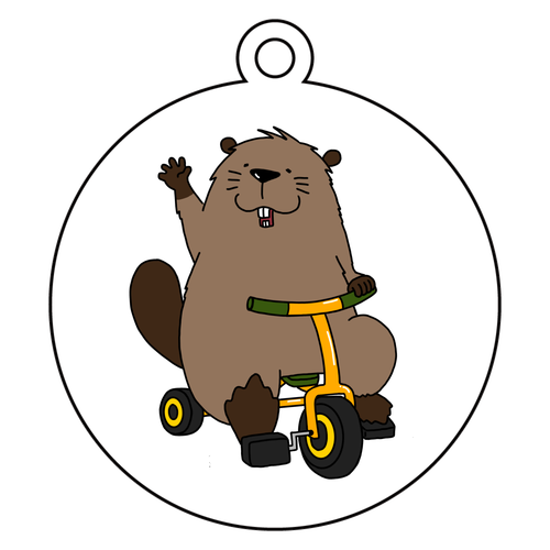 ちょっとスーパーに行ってきます アクリルキーホルダー　丸型 (6cm)