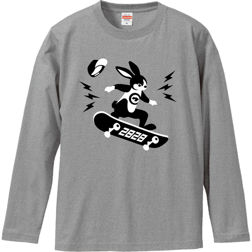 スケボー ウサギ君 ロングスリーブTシャツ