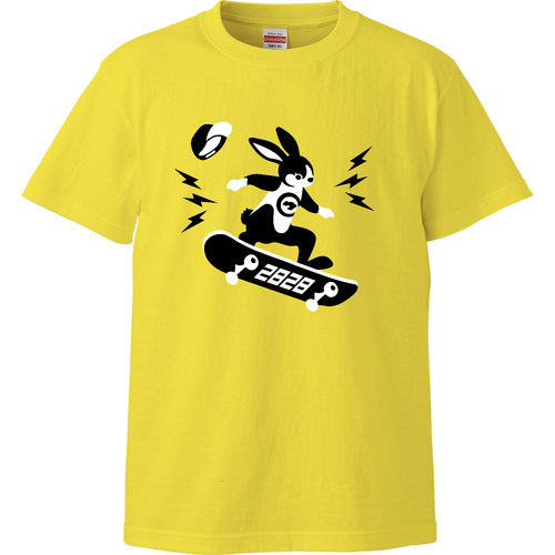 スケボー ウサギ君 ハイクオリティーTシャツ