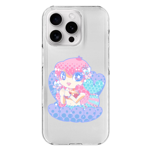 人魚姫とプルメリア iPhone16 Pro (透明)(ハードケース)