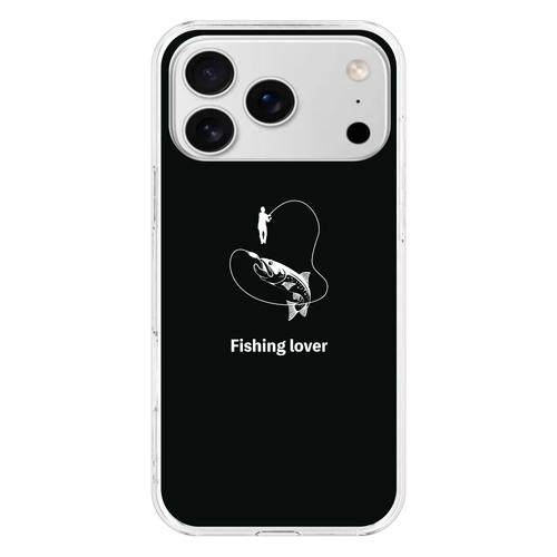釣りイラスト（白）（Fishing lover） iPhone17 ProMax (透明)(ハードケース)