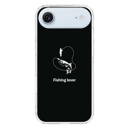 釣りイラスト（白）（Fishing lover） iPhone17 Air (透明)(ハードケース)