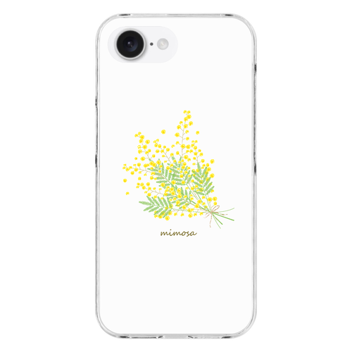 ミモザ iPhone16e (透明)(ハードケース)