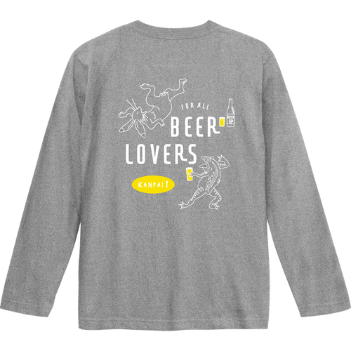 鳥獣戯画×BEER 白線画 バックプリント | ロングスリーブTシャツ ロングスリーブTシャツ
