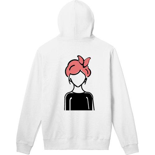 lady 軽量プルパーカー (長袖プリント)