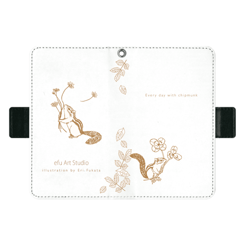 シマリスの手帳型iPhoneケース 手帳ｹｰｽ(汎用ﾏﾙﾁｽﾗｲﾄﾞ式ﾊﾟｰﾂ)M