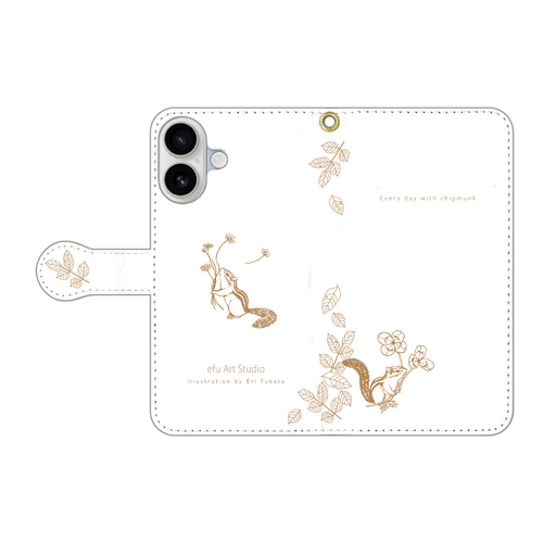 シマリスの手帳型iPhoneケース 手帳型ベルト付きiPhone17