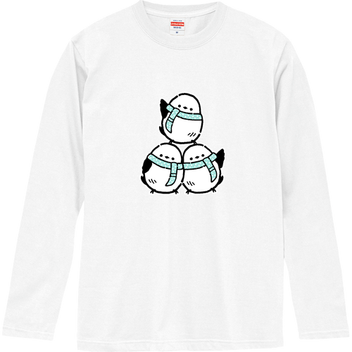 シマエナガくん 冬 pat01 ロングスリーブTシャツ