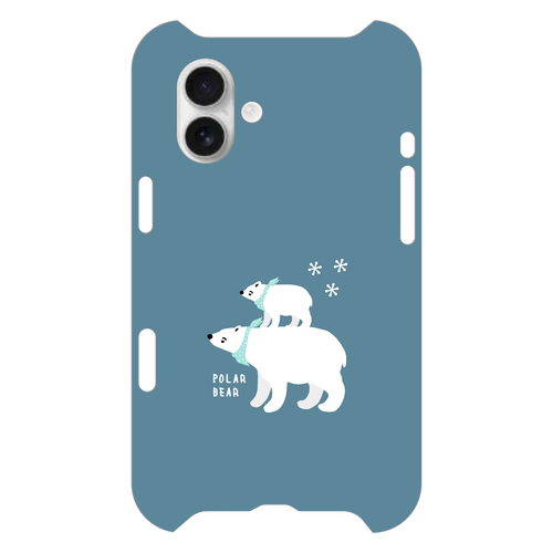 シロクマ親子 フラット（スカーフver） iPhone16 Plus