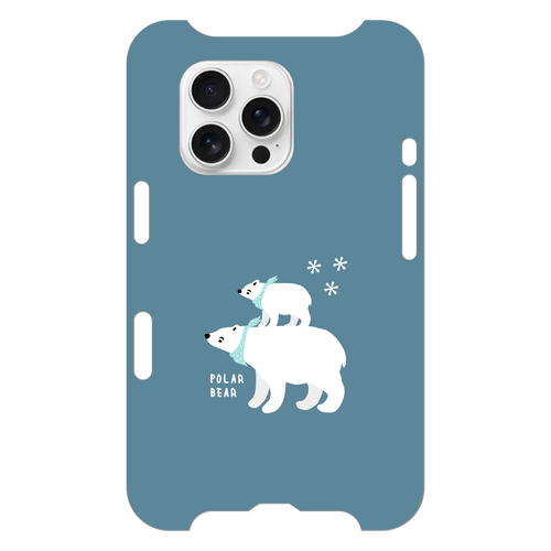 シロクマ親子 フラット（スカーフver） iPhone16 Pro