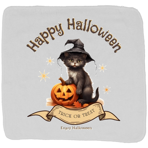 ハロウィン☆黒猫 オーバロックおしぼり