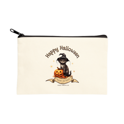 ハロウィン☆黒猫 キャンバスポーチ（S）