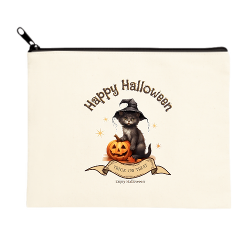 ハロウィン☆黒猫 キャンバスポーチ（Ｍ）
