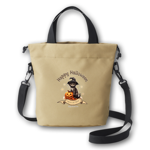 ハロウィン☆黒猫 リサイクルポリエステル パースミニバッグ