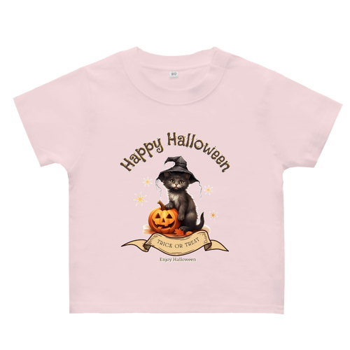 ハロウィン☆黒猫 ヘビーウェイトベビーＴシャツ