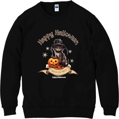 ハロウィン☆黒猫 軽量スウェット