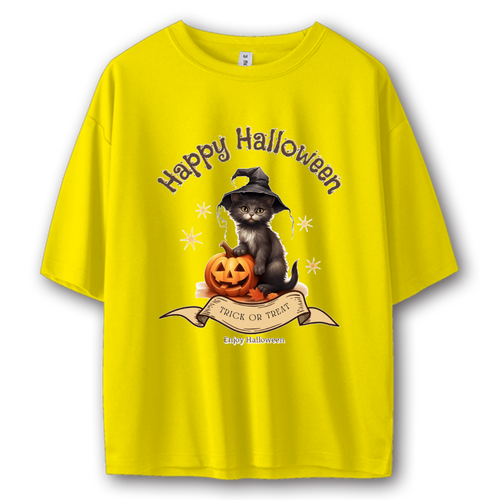 ハロウィン☆黒猫 ストリートＴシャツ