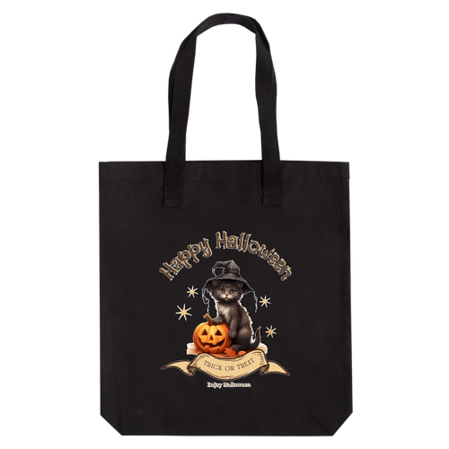 ハロウィン☆黒猫 アーバントート【白プリントあり】