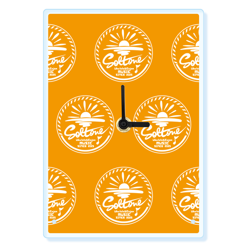 Soltone総柄アクリル時計 アクリル置き時計