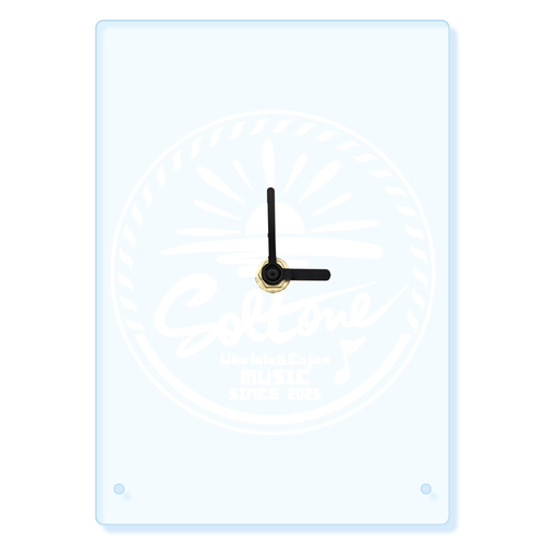 Soltone白ロゴアクリル時計 アクリル置き時計