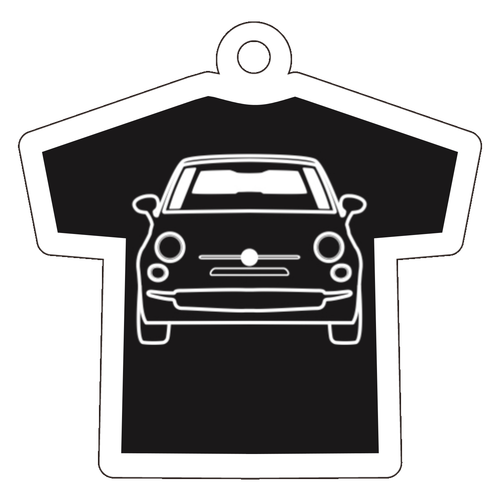 イタリア車風Tシャツ型黒キーホルダー(正面)Part1 アクリルキーホルダー Ｔシャツ型 (4cm)