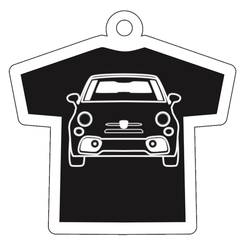 イタリア車風Tシャツ型黒キーホルダー(正面)Part2 アクリルキーホルダー Ｔシャツ型 (4cm)