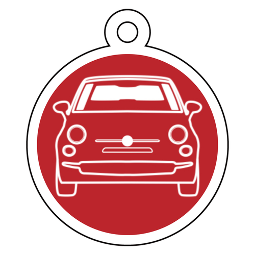 イタリア車風丸型赤キーホルダー(正面)Part1 アクリルキーホルダー　丸型 (4cm)