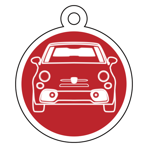 イタリア車風丸型赤キーホルダー(正面)Part2 アクリルキーホルダー　丸型 (4cm)