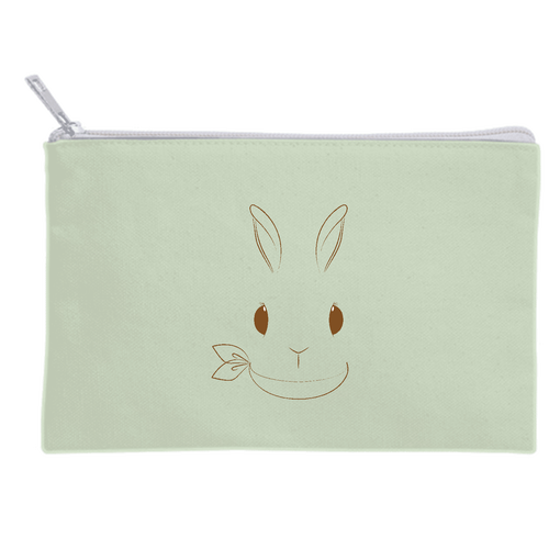 うさぎかわいい･スカーフ キャンバスポーチ(S)【白プリント有】