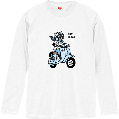 ちょい乗りのハチワレ君！ pat02 CO ロングスリーブTシャツ