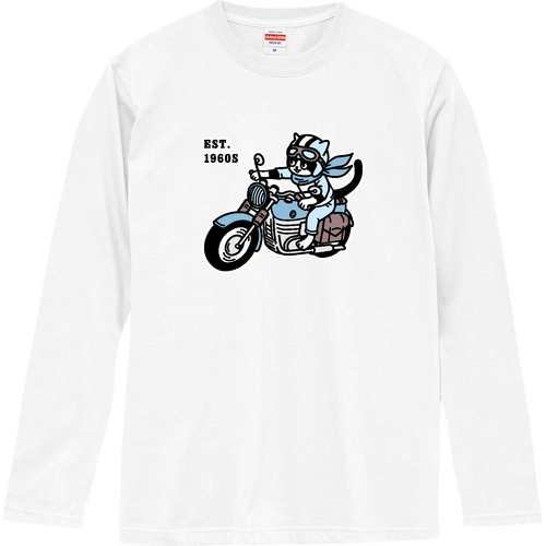 バイク乗りのハチワレ君！ pat02 CO ロングスリーブTシャツ
