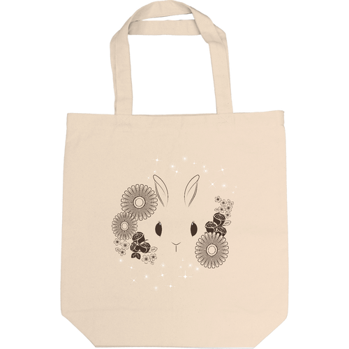 うさぎかわいい･花 キャンバストート M