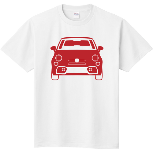 イタリア車風Tシャツ中赤(正面)Part2 定番Ｔシャツ