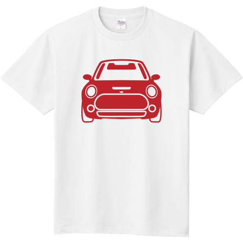ミニクーパー風Tシャツ中赤(正面) 定番Ｔシャツ