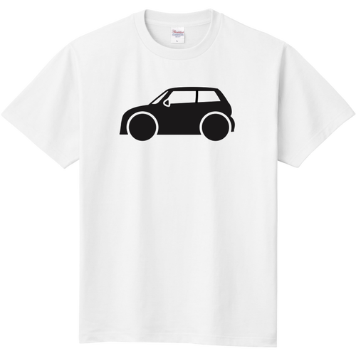 ミニクーパー風Tシャツ黒(横) 定番Ｔシャツ