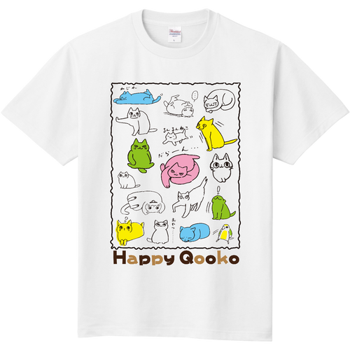 Qooko Style No.1（注！濃色のシャツに黒印刷は見えません） 定番Ｔシャツ