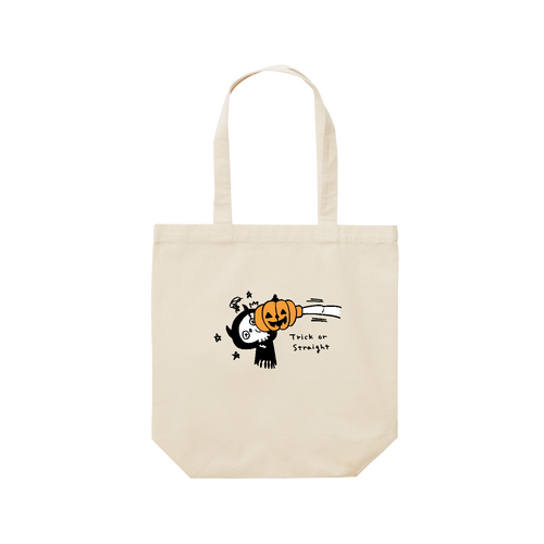トリック or ストレート レギュラーキャンバストートバッグ(M) (フルカラー転写プリント)