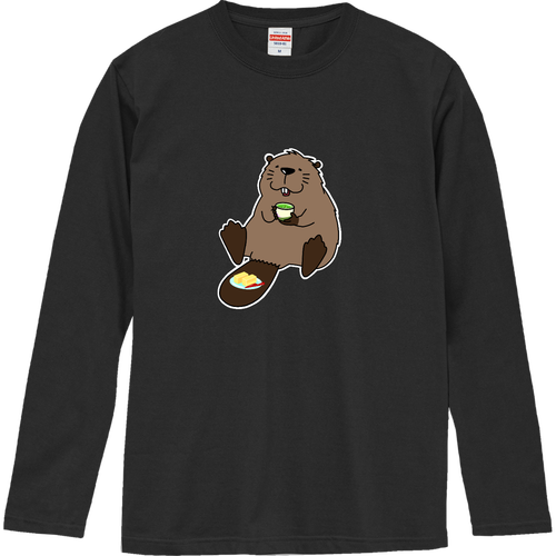 3時のビーバー ロングスリーブTシャツ