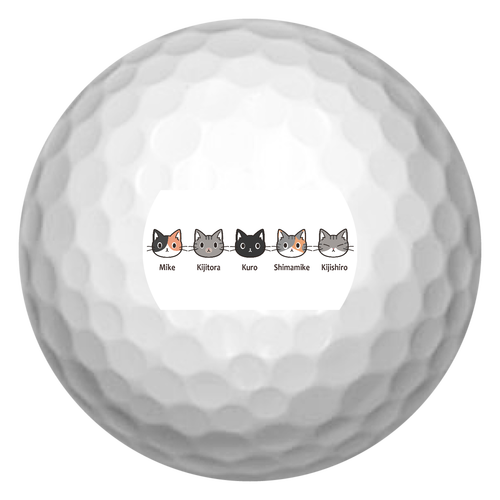 5匹のかわいいねこちゃんたち ゴルフボール ゴルフボール(3個セット)