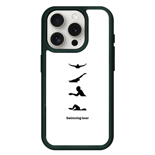 4泳法（黒）(Swimming Lover)(A) iPhone15Pro プリントパネルラバーケース