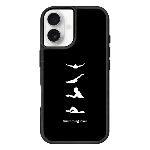 4泳法（白）(Swimming Lover)(A) iPhone16 プリントパネルラバーケース