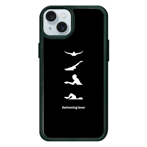 4泳法（白）(Swimming Lover)(A) iPhone15plus プリントパネルラバーケース