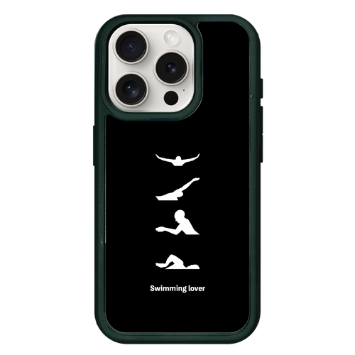 4泳法（白）(Swimming Lover)(A) iPhone15Pro プリントパネルラバーケース