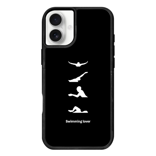 4泳法（白）(Swimming Lover)(A) iPhone16Plus プリントパネルラバーケース