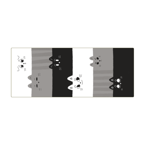 ネコのしましまタオル（モノトーン） 全面インクジェットフェイスタオル