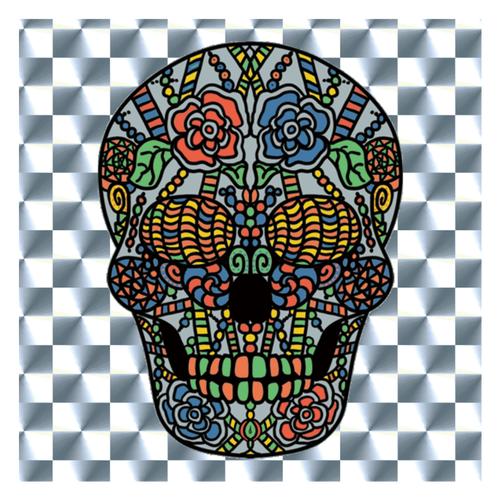 【おちょぼ口さん】死者の日① キラキラシール　シルバー