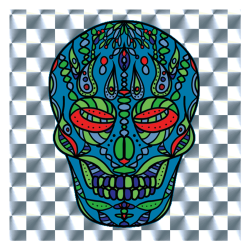 【おちょぼ口さん】死者の日② キラキラシール　シルバー