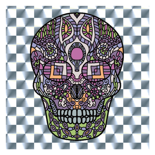 【おちょぼ口さん】死者の日③ キラキラシール　シルバー