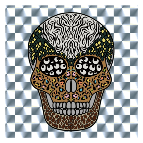 【おちょぼ口さん】死者の日④ キラキラシール　シルバー